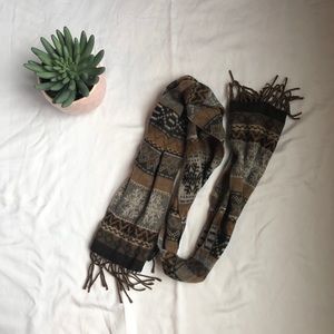 Winter brown and grey scarf